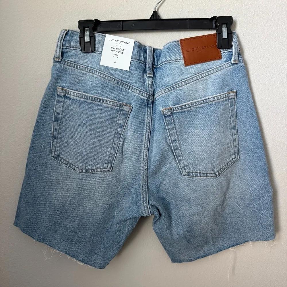 Lucky Brand Distressed Blue Denim Shorts 90s Loose High Rise - Picture 5 of 6